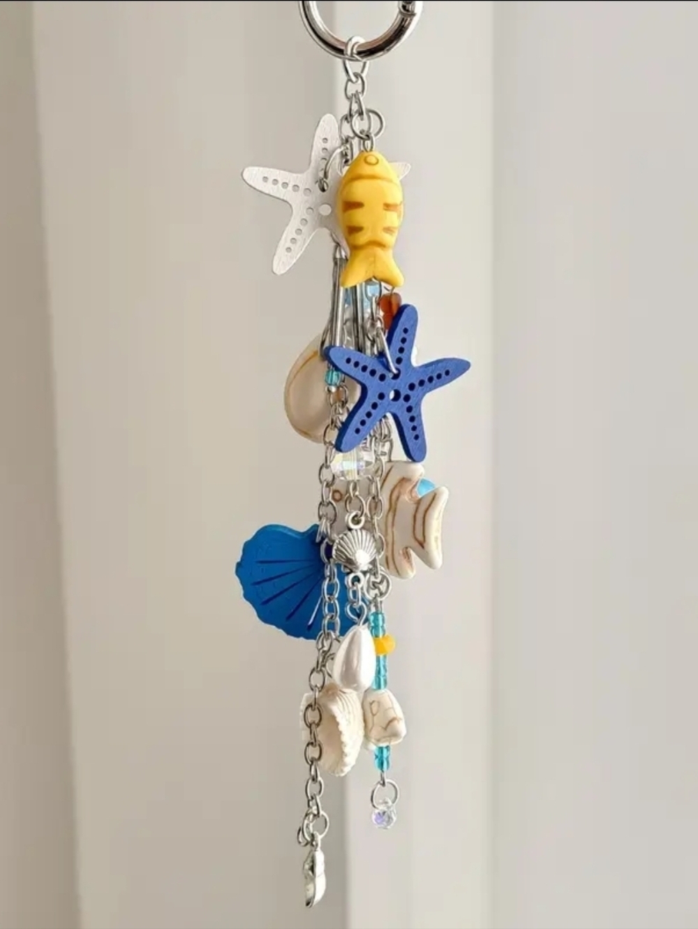 Perfect Summer Bag Accesory Keychain Seaside Charm Shell & Starfish Dolphin + - - Picture 4 of 4